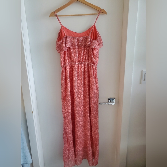 Summer maxi dress in coral and floral - Picture 5 of 5